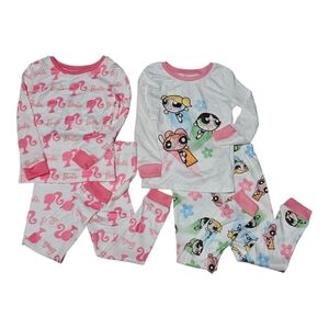 NWOT Pajamas Sets 2 T Girl Barbie Power Puff Girls